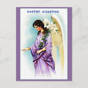 Cartes Pour Fêtes Annuelles ange violet victorien vintage Salutation de Pâques