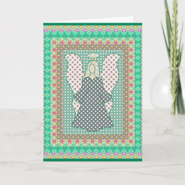 Cartes Pour Fêtes Annuelles Angel appliqué (Devant)