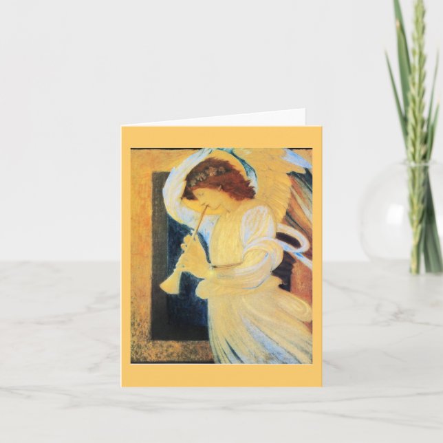 Cartes Pour Fêtes Annuelles Angel avec trompette, Burne-Jones Fine Art (Devant)
