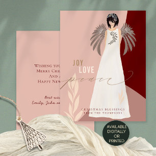 Cartes Pour Fêtes Annuelles Angel contemporain Joy Love Paix Noël