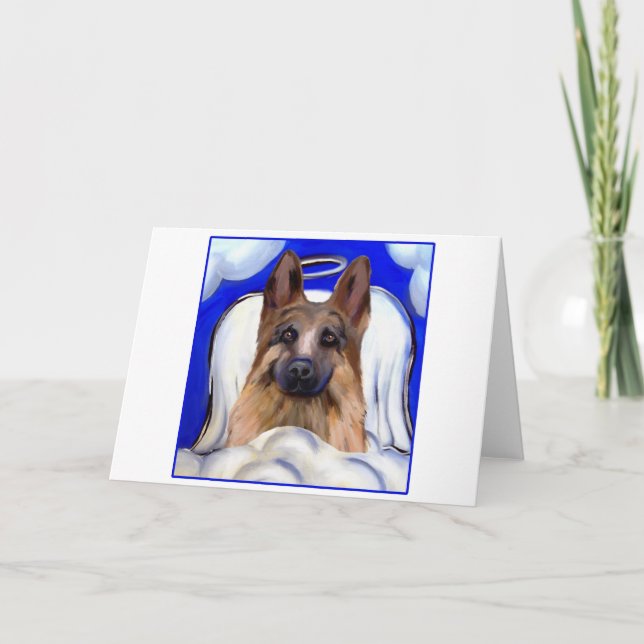 Cartes Pour Fêtes Annuelles ANGEL DE PET Berger Allemand (Devant)
