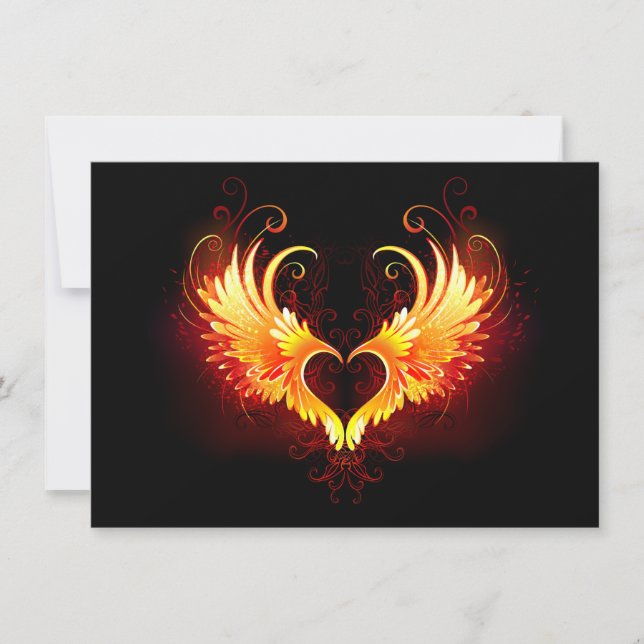 Cartes Pour Fêtes Annuelles Angel Fire Heart with Wings (Devant)
