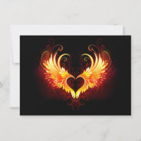 Angel Fire Heart with Wings