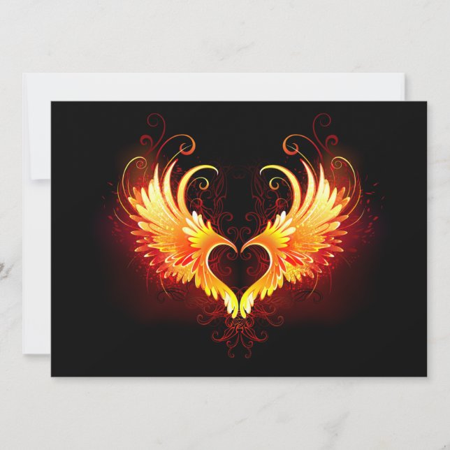 Cartes Pour Fêtes Annuelles Angel Fire Heart with Wings (Devant)