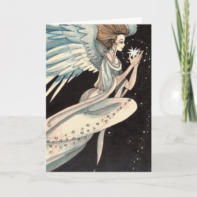 Cartes Pour Fêtes Annuelles Angel Holding Star (Devant)