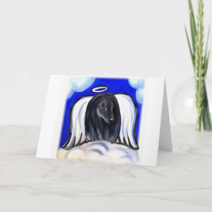 CARTES POUR FÊTES ANNUELLES ANGEL NOIR AFGHAN HOUND