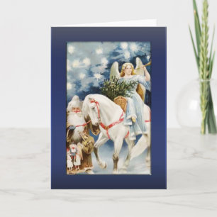 Cartes Pour Fêtes Annuelles Angel sur les salutations du cheval blanc