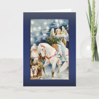 Cartes Pour Fêtes Annuelles Angel sur les salutations du cheval blanc