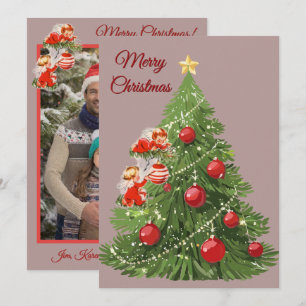 Cartes Pour Fêtes Annuelles Angels décorant l'arbre simple