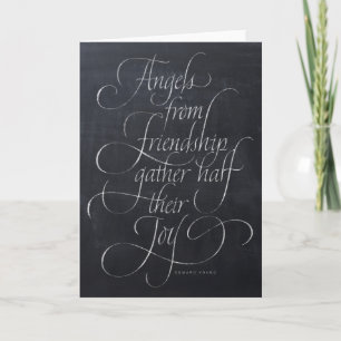 Cartes Pour Fêtes Annuelles Angels et Citation d'amitié Chalkboard Calligraphi