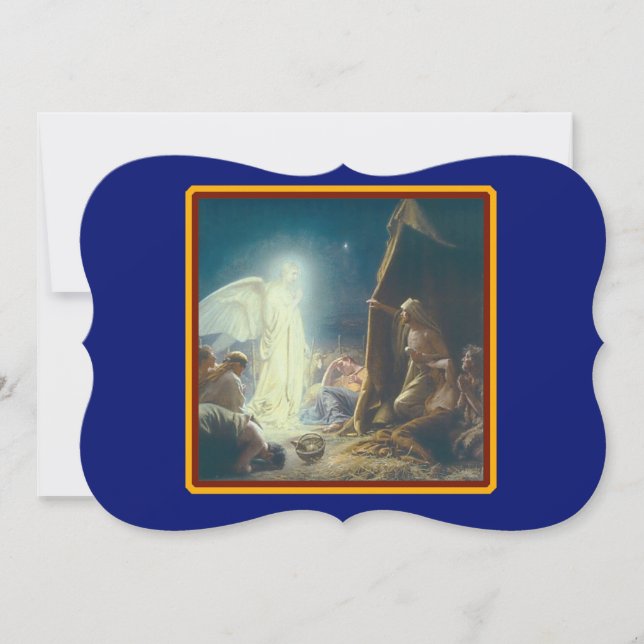Cartes Pour Fêtes Annuelles Angels Visite Bergers Fancy Cut Christmas (Devant)