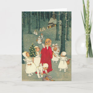 Cartes Pour Fêtes Annuelles Anges de la forêt de Noël