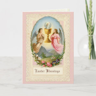 Cartes Pour Fêtes Annuelles Anges de la résurrection de Pâques Jésus catholiqu