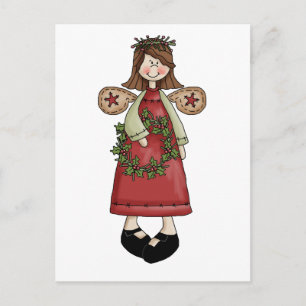 Cartes Pour Fêtes Annuelles Anges de Noël ・ Ange et couronne