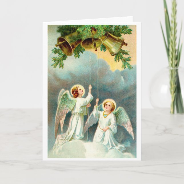 Cartes Pour Fêtes Annuelles Anges et cloches (Devant)