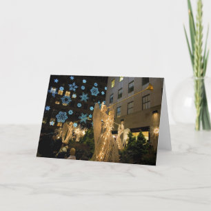 Cartes Pour Fêtes Annuelles Anges et flocons de neige