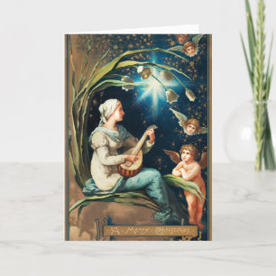 Cartes Pour Fêtes Annuelles Anges, Etoiles, Femmes, Noël Lune Religieux