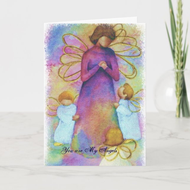 CARTES POUR FÊTES ANNUELLES ANGES MERVEILLEUX DE NOËL (Devant)