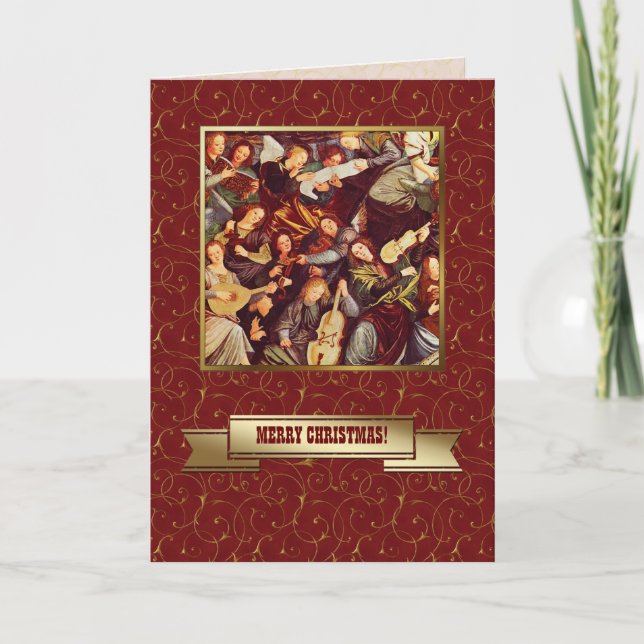 Cartes Pour Fêtes Annuelles Anges musiciens. Noël des beaux-arts (Devant)
