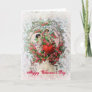 Cartes Pour Fêtes Annuelles Anges victoriens et dentelle Valentine