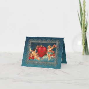 Cartes Pour Fêtes Annuelles Anges vintages et coeur de Valentine