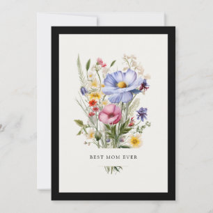 Cartes Pour Fêtes Annuelles Anglais Bouquet de jardin Meilleure maman Jour des