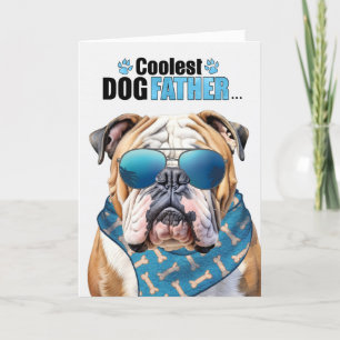 Cartes Pour Fêtes Annuelles Anglais Bulldog Coolest Dad Fête des pères