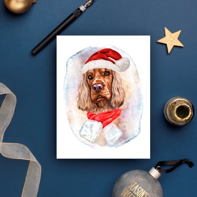 Cartes Pour Fêtes Annuelles Anglais Cocker Espagnol Cadeaux de Noël Chiens Ama (Créateur téléchargé)