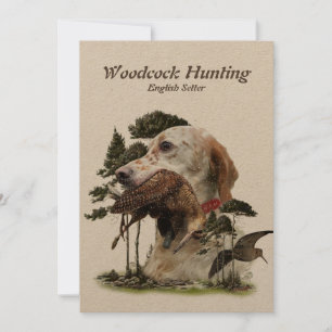 Cartes Pour Fêtes Annuelles Anglais Setter, chasse à la bécasse