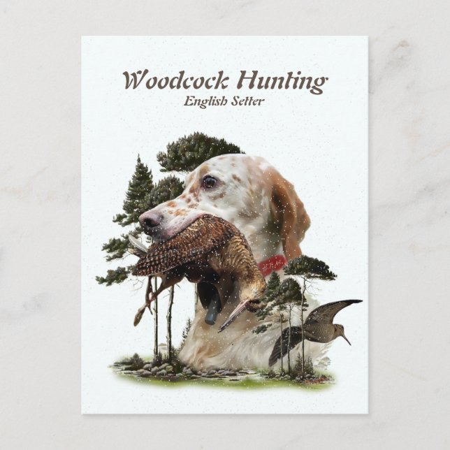Cartes Pour Fêtes Annuelles Anglais Setter, chasse à la bécasse (Devant)