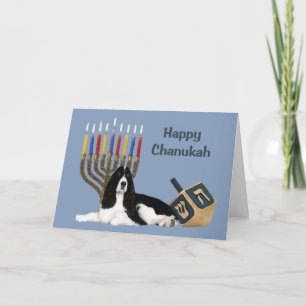 Cartes Pour Fêtes Annuelles Anglais Springer espagnol Chanukah Card Menorah Dr