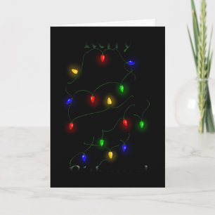 Cartes Pour Fêtes Annuelles Anglais Springer espagnol lumières de Noël