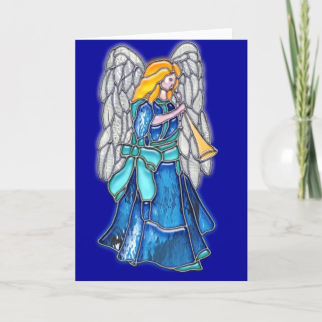Cartes Pour Fêtes Annuelles Angle avec trompette en verre (Devant)