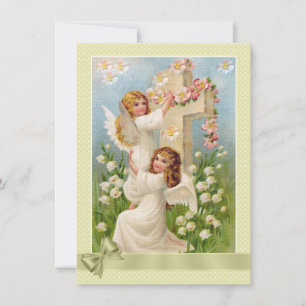 Cartes Pour Fêtes Annuelles Angles de Pâques Victoriens vintages avec Croix Fl