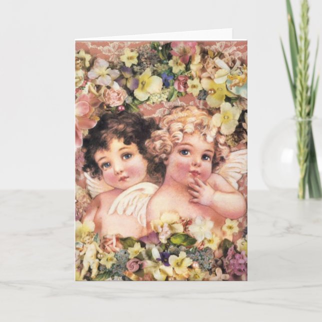 Cartes Pour Fêtes Annuelles Angles vintages (Devant)