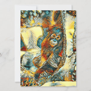 Cartes Pour Fêtes Annuelles AnimalArt_OrangUtan_005