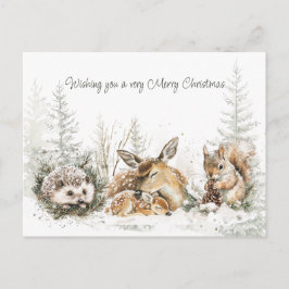 Cartes Pour Fêtes Annuelles Animals Winter Forest Christmas 