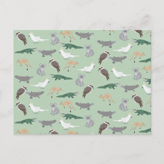 Cartes Pour Fêtes Annuelles Animaux autochtones australiens Eucalyptus Motif v (Devant)