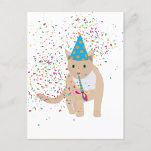 Cartes Pour Fêtes Annuelles Animaux de chat amusants ayant une fête