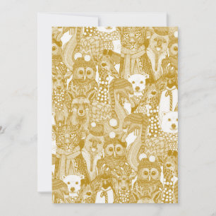 Cartes Pour Fêtes Annuelles animaux de fête or