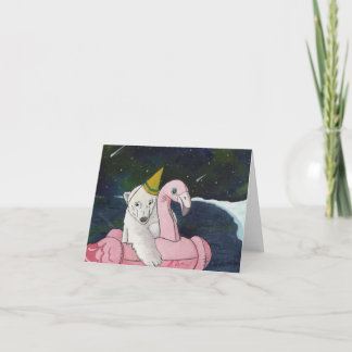Cartes Pour Fêtes Annuelles Animaux de fête : Ours polaire 4"x5.6"