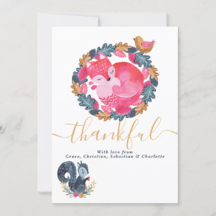 Cartes Pour Fêtes Annuelles Animaux des bois Action de grâces