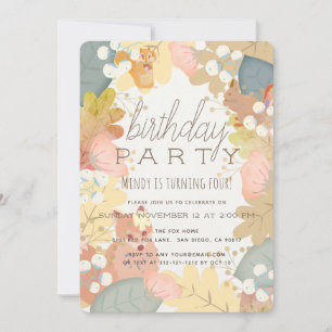Cartes Pour Fêtes Annuelles Animaux des bois Chute du feuillage Anniversaire I