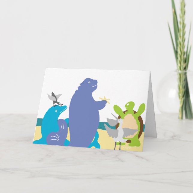 Cartes Pour Fêtes Annuelles Animaux marins (Devant)