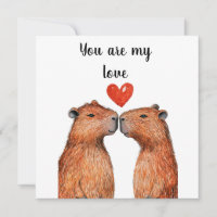 animaux mignons capybaras avec des cœurs peints