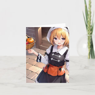 Cartes Pour Fêtes Annuelles Anime d'action de grâces B - AI