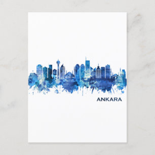 Cartes Pour Fêtes Annuelles Ankara Turquie Skyline bleu