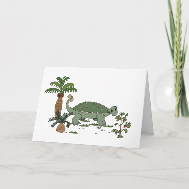 Cartes Pour Fêtes Annuelles Ankylosaurus Dinosaur (Devant)