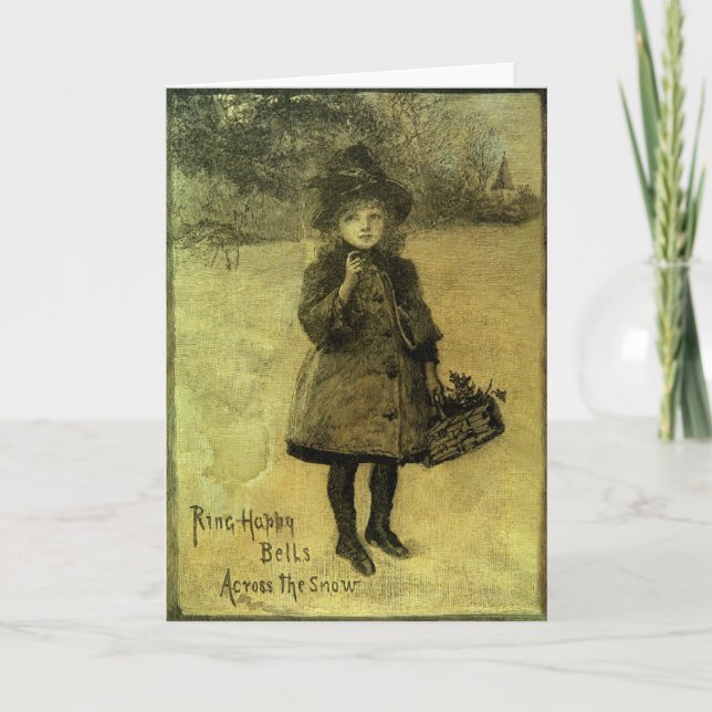 Cartes Pour Fêtes Annuelles Anneau Bells heureuses à travers la neige (Devant)