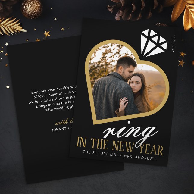 Cartes Pour Fêtes Annuelles Anneau élégant dans le Nouvel An Noël Fiançailles (Créateur téléchargé)